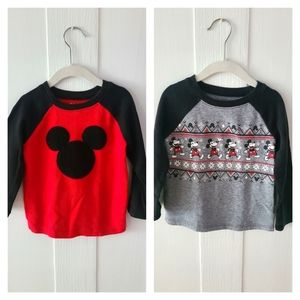 Set of 2- Disney Mickey Mouse long sleeve toddler shirts
